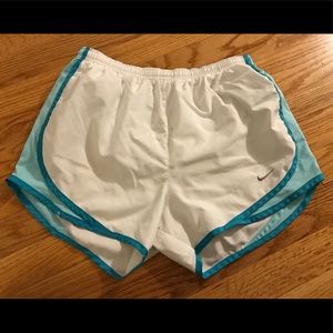 White Nike athletic shorts